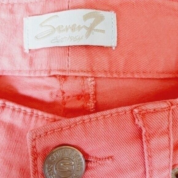 SEVEN7 Jeans Pink Women's Crop Capri Pants Sz 26 - Picture 8 of 10